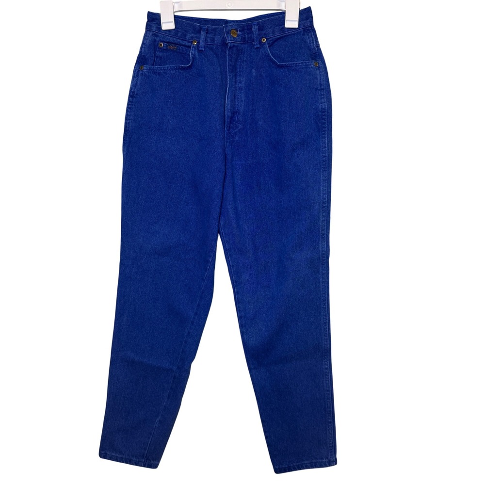 Vintage Lee High Waisted‎ Dyed Blue Denim Jeans Women Size 12 Straight Leg